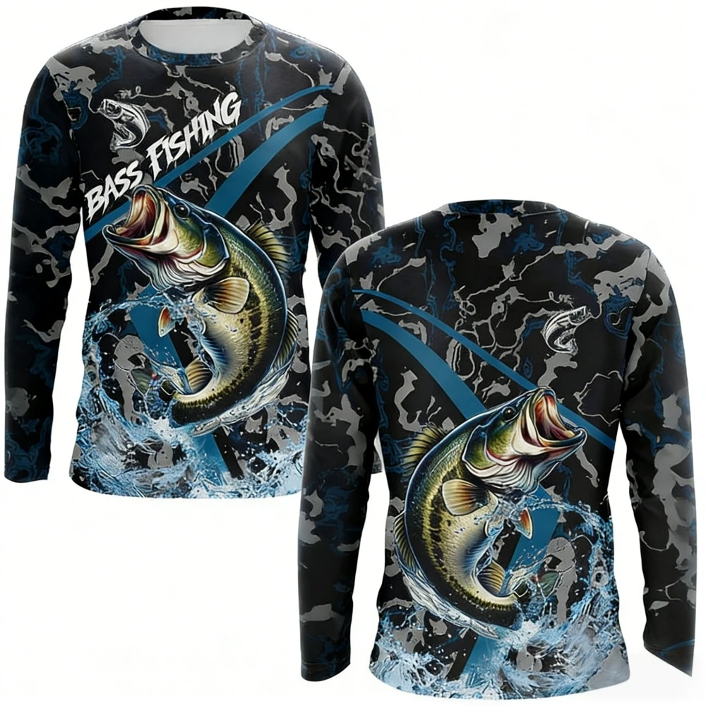 Outdoor Hunting Prints - Mens Fishing Shirt Long Sleeve UPF