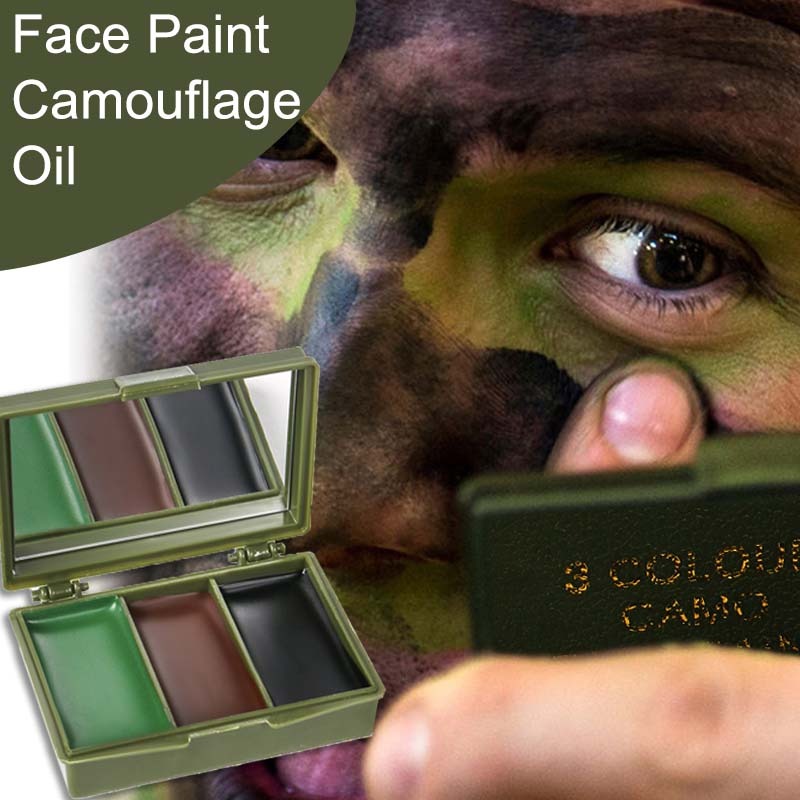 Three-Color Camouflage Face Pa - Camo Face Paint recension och pris