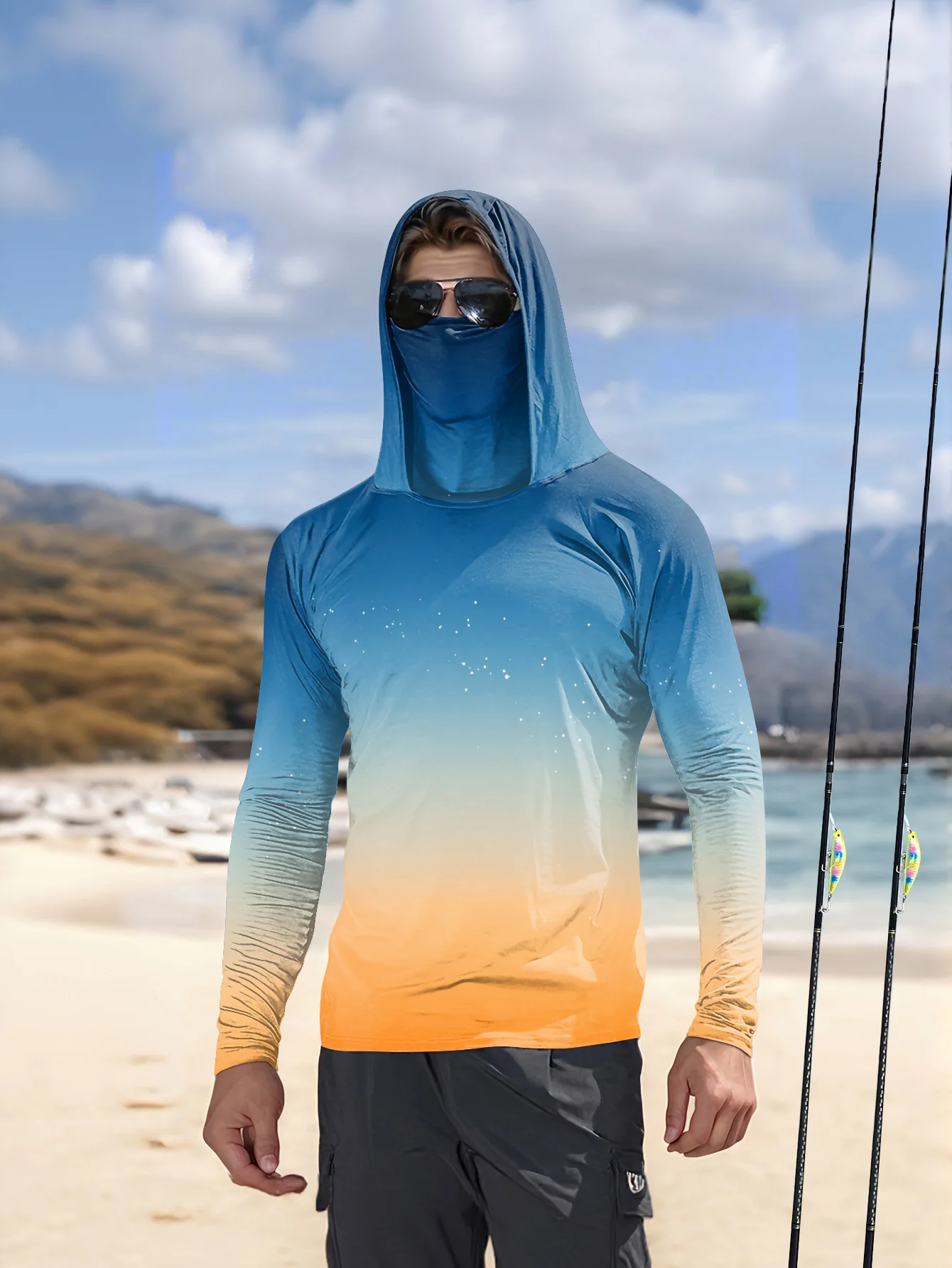 Mens Fishing Shirt Hooded UPF  - Outdoor Hunting Prints recension och pris