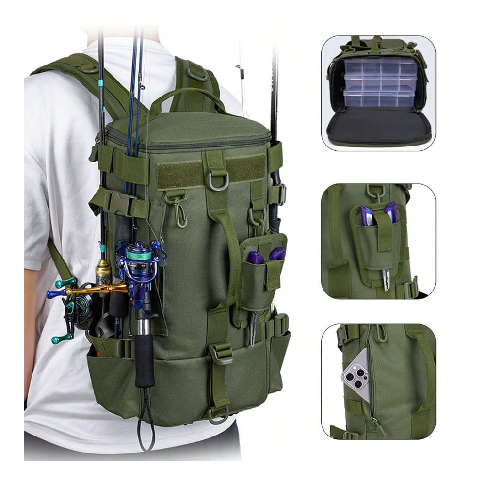 Men's Fishing Backpack, One Sh - Outdoor Hunting Gear Storage recension och pris